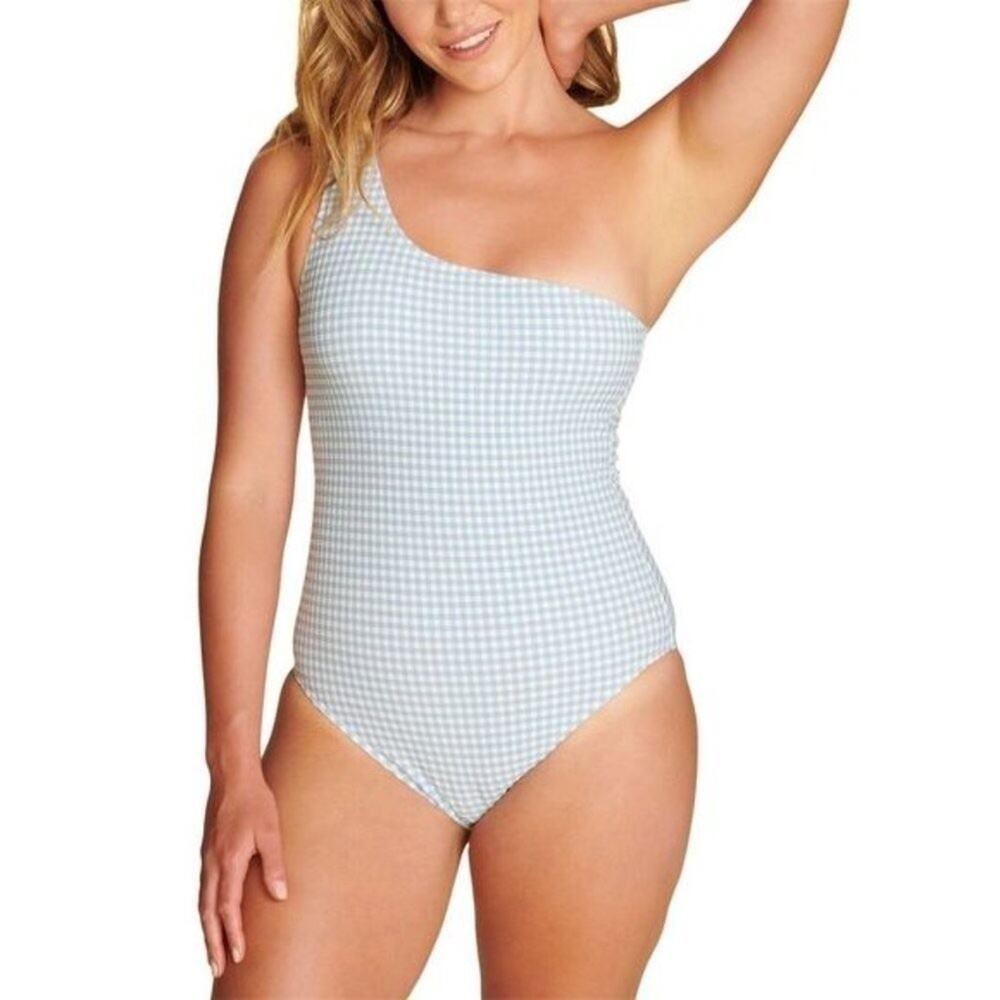 Andie Swim NWOT Nantucket One Piece Gingham Swimsuit Pool (Blue) Classic Fit M